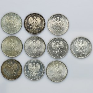 Zestaw, Jan Paweł II, 1.000 złotych 1982-1983 (10 szt.)