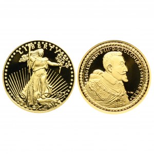 REPLICA, Set, Poland and USA, Ducat and 20 Dollars (2 pcs.)