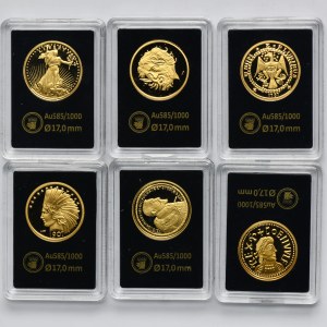 Zestaw, USA, The Million Dollar Set, Złote monety świata (12 szt.)