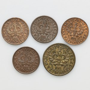 Set, 1 and 2 pennies (5 pieces).