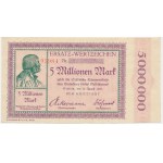 Szczecin (Stettin), Magistrate 5 million marks 1923 - offset numerator