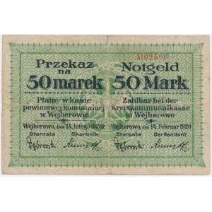 Wejcherowo, transfer of 50 marks 1920