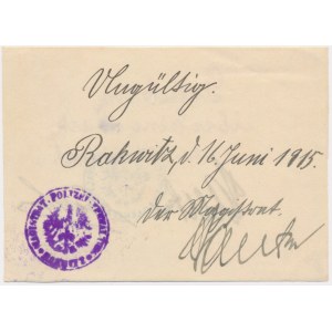 Rakoniewice (Rakwitz), 1 marka 1915 -