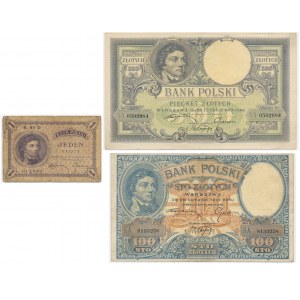 Set, 1- 500 gold 1919 (3 pieces).