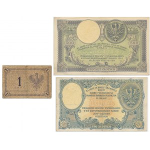 Zestaw, 1- 500 złotych 1919 (3 szt.)