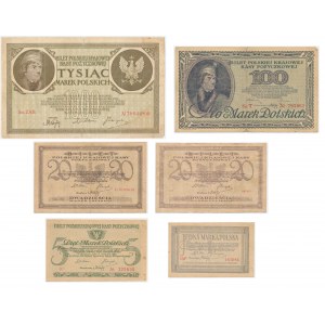 Set, 1-1,000 marks 1919 (6 pieces).