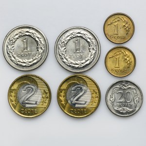 Satz, Pfennige und Zloty 1990-1994 (7 Stück)