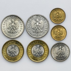 Satz, Pfennige und Zloty 1990-1994 (7 Stück)