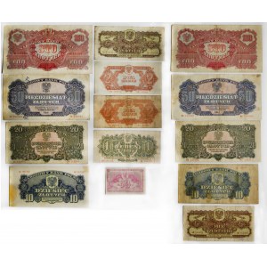 Set, PRL banknotes, 50 pennies - 100 zlotys 1944 (14 pcs.).