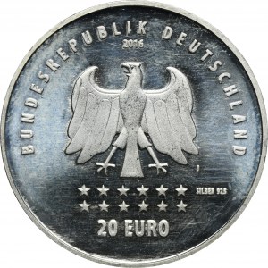 Germany, 20 Euro Hamburg 2016 J - 175 Years of the German Anthem