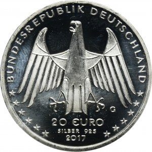 Deutschland, 20 Euro Karlsruhe 2017 G - 200. Geburtstag, Karl Drais, Erfinder des Fahrrads