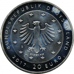 Germany, 20 Euro Munich 2017 D - 50th anniversary, German Foundation Supporting Athletes