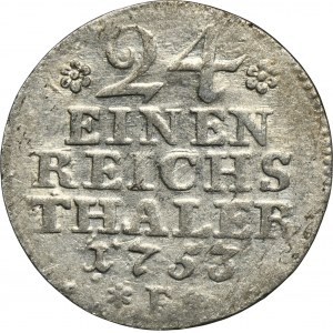 Germany, Kingdom of Prussia, Friedrich II, 1/24 Thaler Magdeburg 1753 F