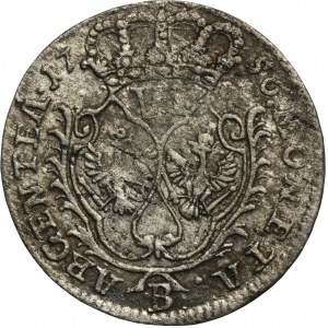 Silesia, Prussian rule, Friedrich II, 6 Kreuzer Breslau 1756 B