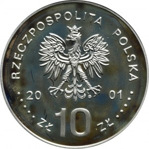 10 złotych 2001 Jan III Sobieski, półpostać