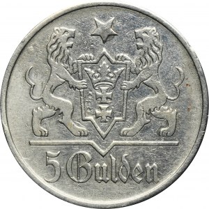 Free City of Danzig, 5 gulden 1923 Church