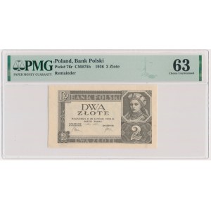 2 zloty 1936 - without series and subprint - PMG 63