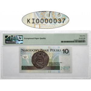 10 złotych 1994 - KI 0000037 - PMG 65 EPQ - niski numer