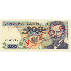 200 złotych 1979 - WZÓR - AS 0000000 - No.0289 -