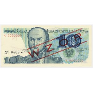 10 złotych 1982 - WZÓR - A 0000000 - No.0469 -