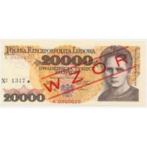 20.000 złotych 1989 - WZÓR - A 0000000 - No.1347 -