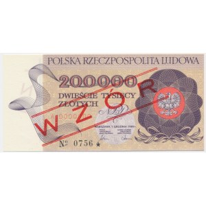 200,000 zl 1989 - MODEL - A 0000000 - No.0756 -.