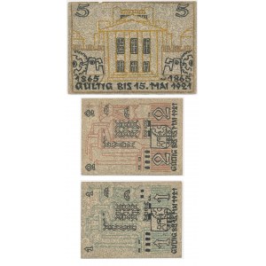 Katowice (Kattowitz), set of 1-5 marks 1921 (3 pieces).