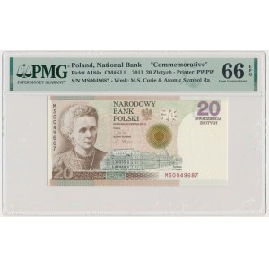 20 złotych 2011 - Maria Skłodowska Curie - PMG 66 EPQ