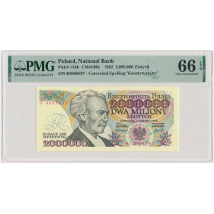 2 miliony złotych 1992 - B - PMG 66 EPQ