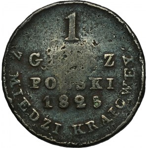 Königreich Polen, 1 polnischer Groschen aus der KRAIOWEY-Mine Warschau 1825 IB