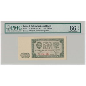2 zloty 1948 - AŁ - PMG 66 EPQ - rare series