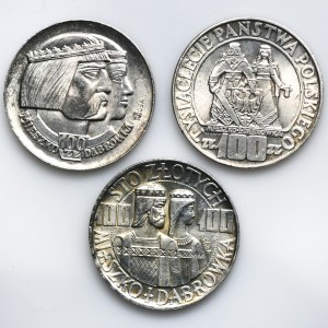 Komplet monet srebrnych na tysiąclecie Państwa Polskiego z serii Mieszko i Dąbrówka 1966