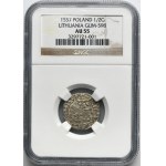 Zygmunt II August, Półgrosz Wilno 1557 - NGC AU55