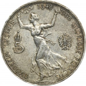 Austria, Franz Joseph I, 5 Corona Wien 1908