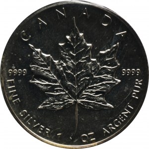 Kanada, Elżbieta II, 5 Dolarów 1990 - liść klonu