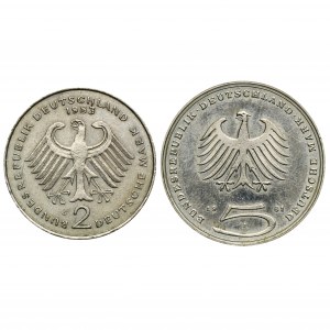 Satz, Deutschland, BRD, 2 und 5 Mark (2 Stk.)