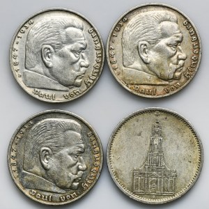 Set, Germany, Third Reich, 5 Marks (4 pcs.)