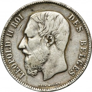 Belgium, Leopold II, 5 Francs Brussels 1873