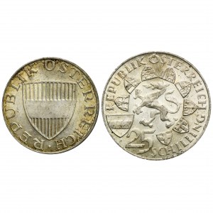 Set, Austria, II Republic, 10 and 25 Schilling Wien (2 pcs.)