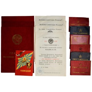 Set of Russian cards and memorabilia
