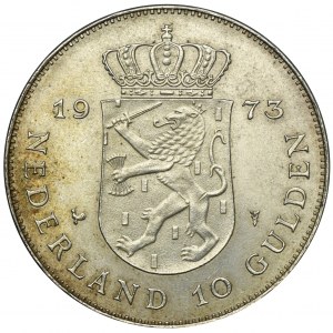 Niederlande, Königreich der Niederlande, Juliana, 10 Gulden Utrecht 1973