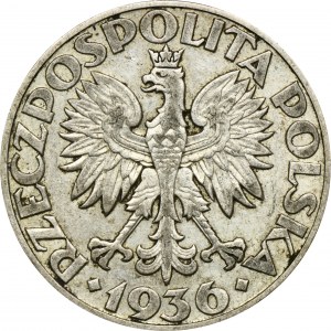 Żaglowiec, 5 złotych 1936