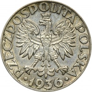 Żaglowiec, 5 złotych 1936