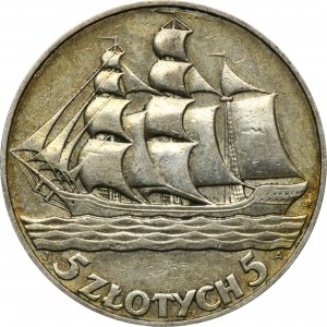 Segelschiff, 5 Gold 1936