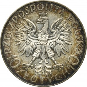 Head of a Woman, 10 gold Warsaw 1933 - nice patina