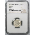 August III Sas, 1/24 Talara (grosz) Drezno 1754 FWôF - NGC MS64