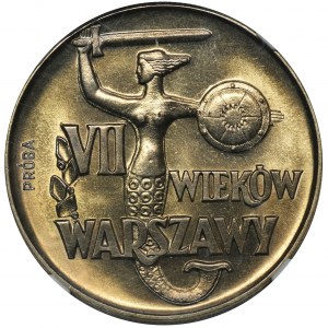 PRÓBA, 10 złotych 1965 VII Wieków Warszawy - NGC MS64