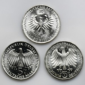 Set, Germany, FRG, 5 Mark (3 pcs.)