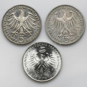 Set, Germany, FRG, 5 Mark (3 pcs.)