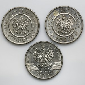 Zestaw, Zamek w Łańcucie, Jaskółki, 20.000 złotych (3 szt.)